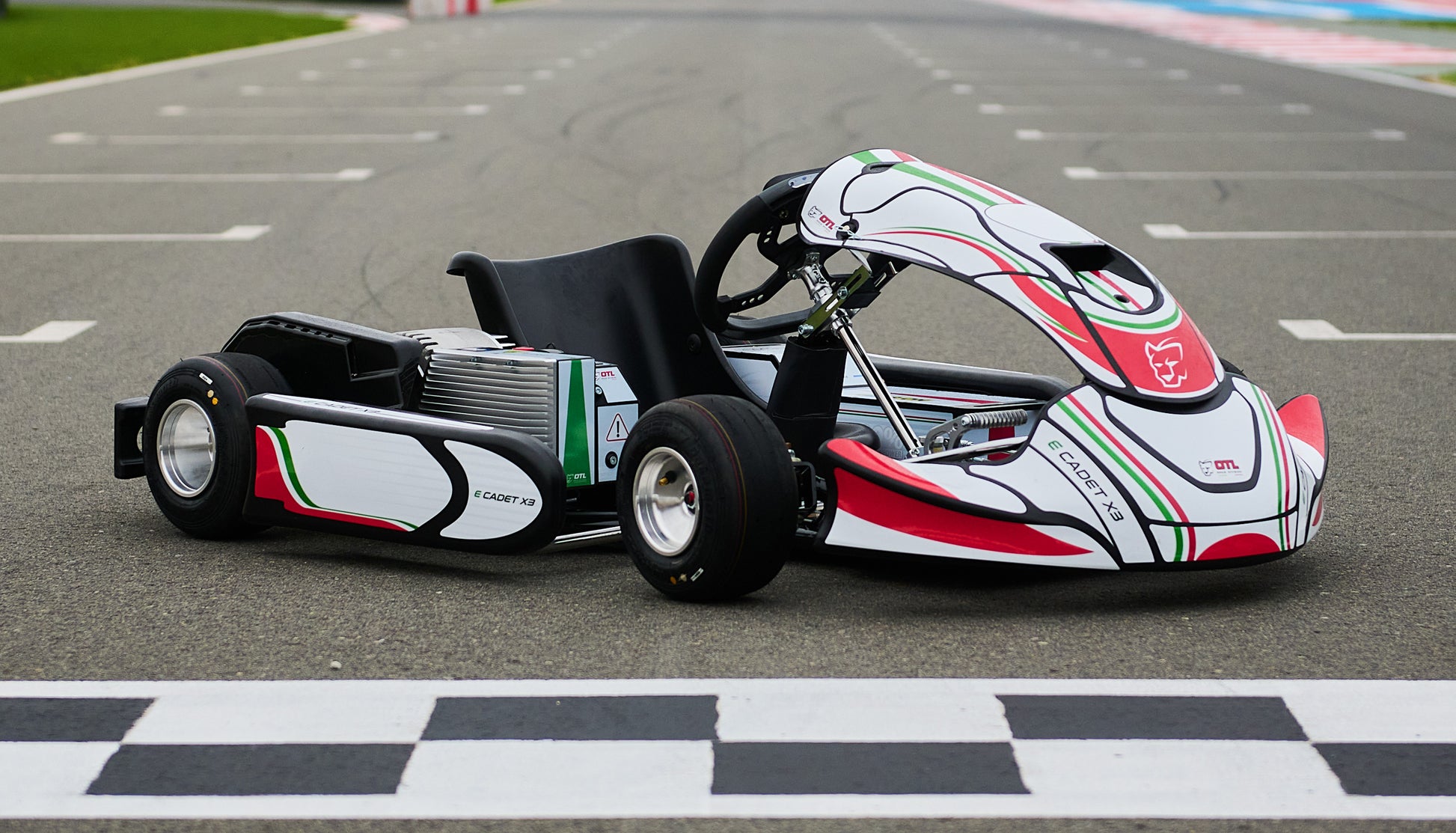 OTL Race Division E Cadet X3 Electric Kart on the track